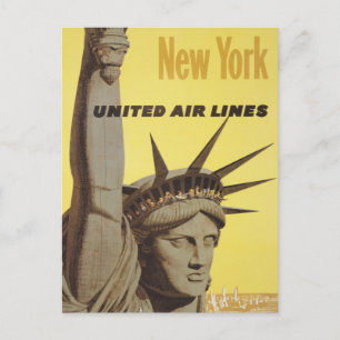 Travel Poster for New York, United Luft Linjer Vykort