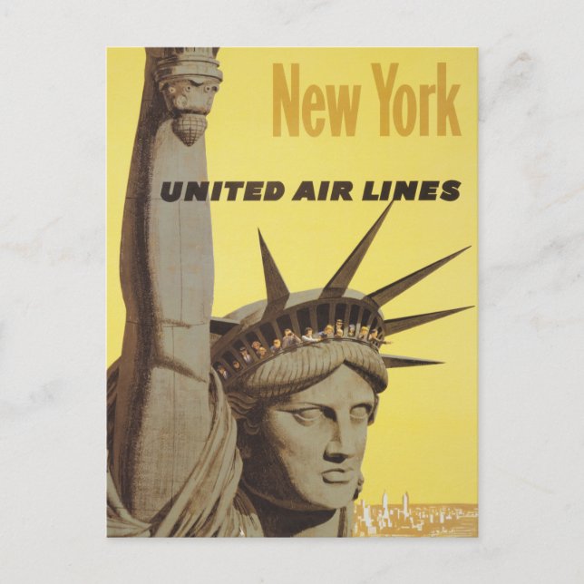 Travel Poster for New York, United Luft Linjer Vykort (Framsida)