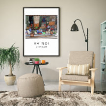 Travel Poster, Ha Noi Vietnam, Anpassade