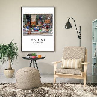 Travel Poster, Ha Noi Vietnam, Anpassade Poster