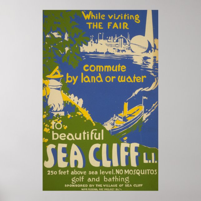 Travel Poster Promoting Sea Cliff, Long Island 2 (Framsidan)