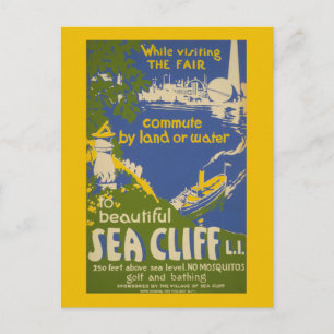 Travel Poster Promoting Sea Cliff, Long Island 2 Vykort