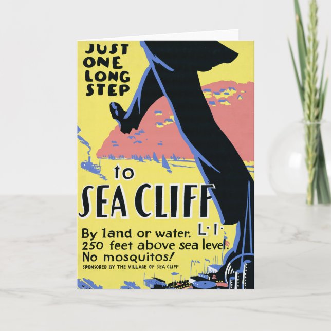 Travel Poster Promoting Sea Cliff, Long Island Kort (Framsida)