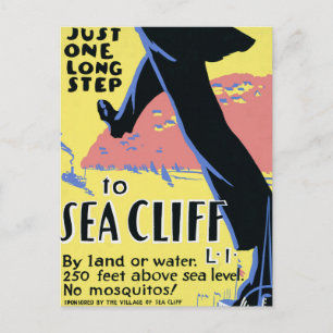 Travel Poster Promoting Sea Cliff, Long Island Vykort