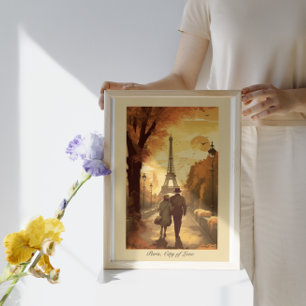 Travel Poster, Romantik i Paris-anpassadet Poster