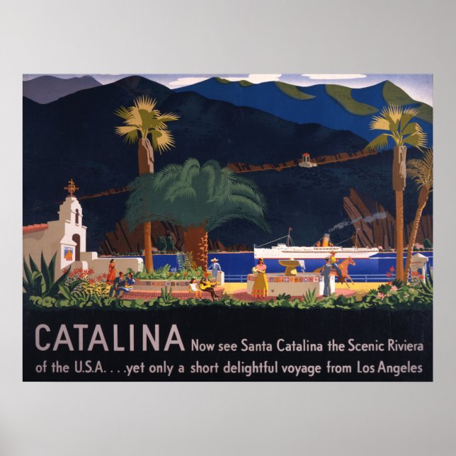 Travel Poster - Santa Catalina Island, Kalifornien (Framsidan)