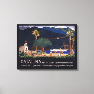 Travel Poster - Santa Catalina Island, Kalifornien Canvastryck
