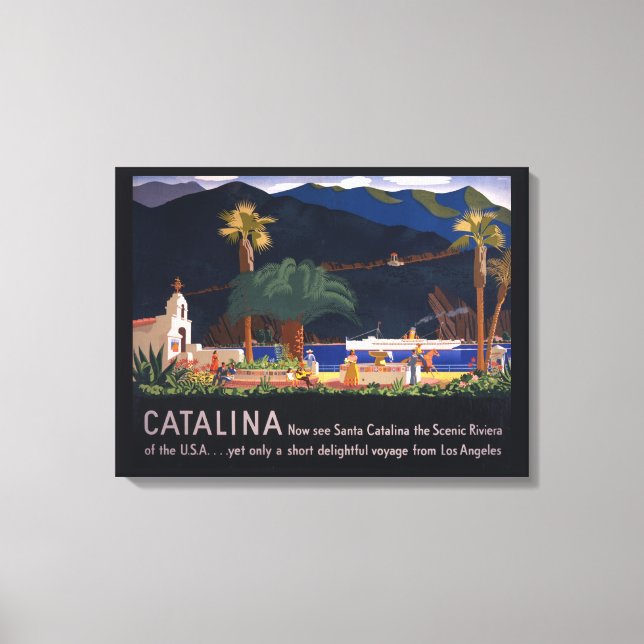 Travel Poster - Santa Catalina Island, Kalifornien Canvastryck (Framsida)