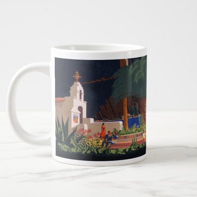 Travel Poster - Santa Catalina Island, Kalifornien Jumbo Mugg (Vänster)