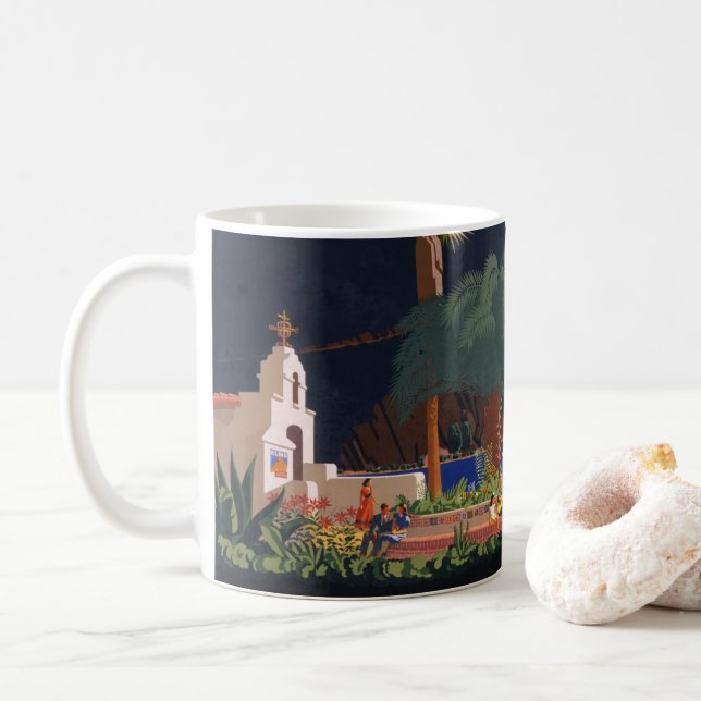 Travel Poster - Santa Catalina Island, Kalifornien Kaffemugg (Med munk)