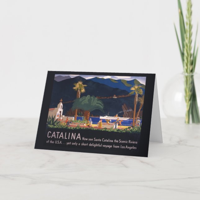 Travel Poster - Santa Catalina Island, Kalifornien Kort (Framsida)