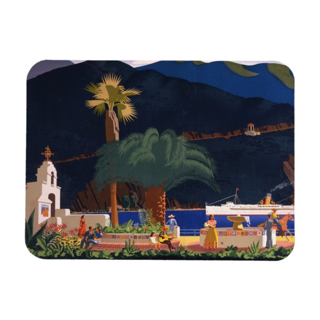 Travel Poster - Santa Catalina Island, Kalifornien Magnet (Horisontell)