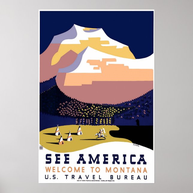 Travel Poster - se Amerika (Framsidan)