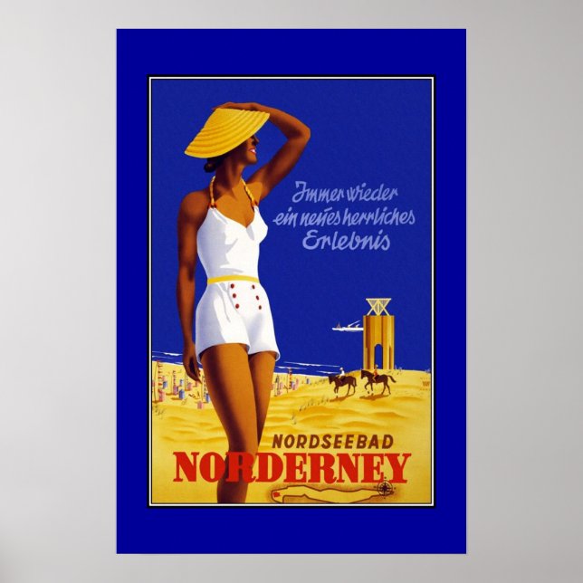 Travel Poster Vintage Nordseebad Norderney (Framsidan)