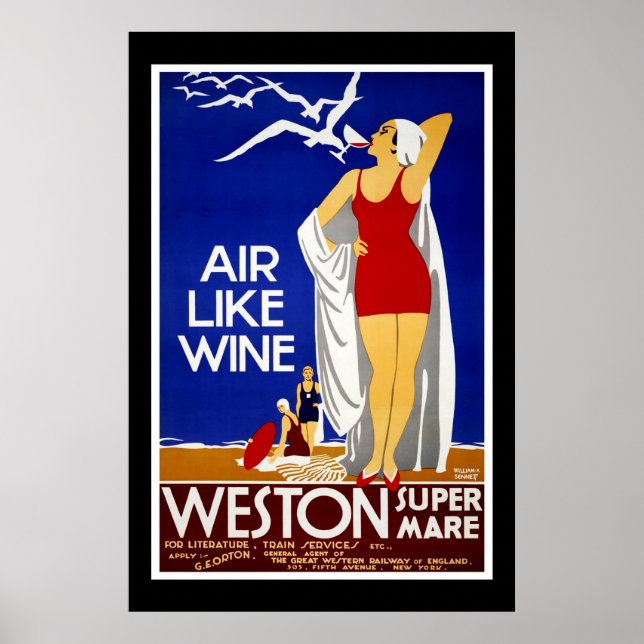 Travel Poster Vintage Weston Tåg New York (Framsidan)