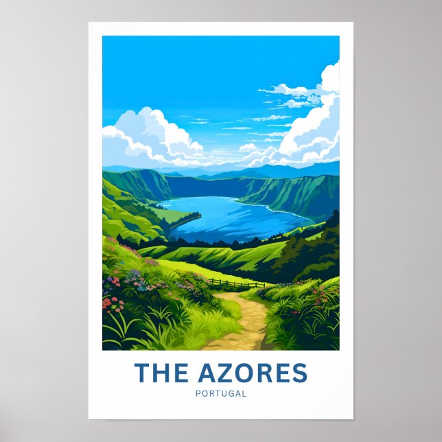 Travel Print på Azorerna Portugal Poster (Framsidan)