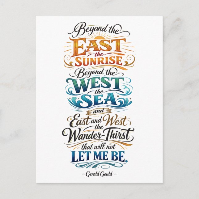 Travel Quote: Wander-Thirst Vykort (Framsida)