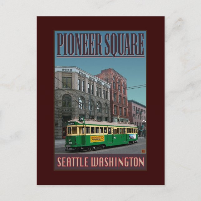 TRAVEL-Seattle-Pioneer Square- Vykort (Framsida)