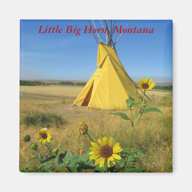 Travel Souvenir Magnet Little Big Horn Montana (Framsidan)