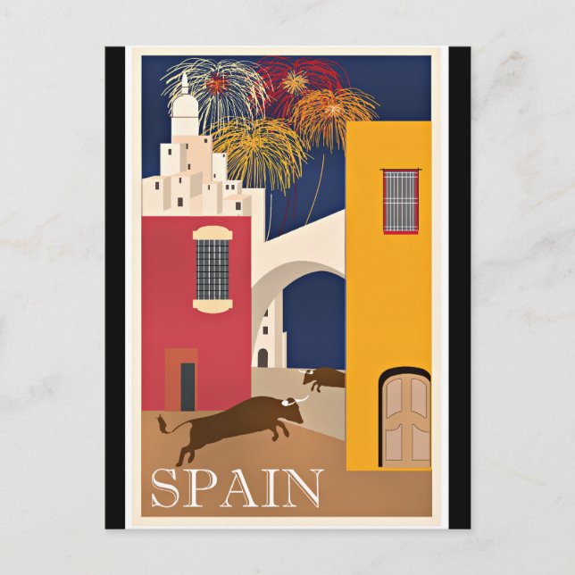Travel Spain, vintage travel, Vykort (Framsida)