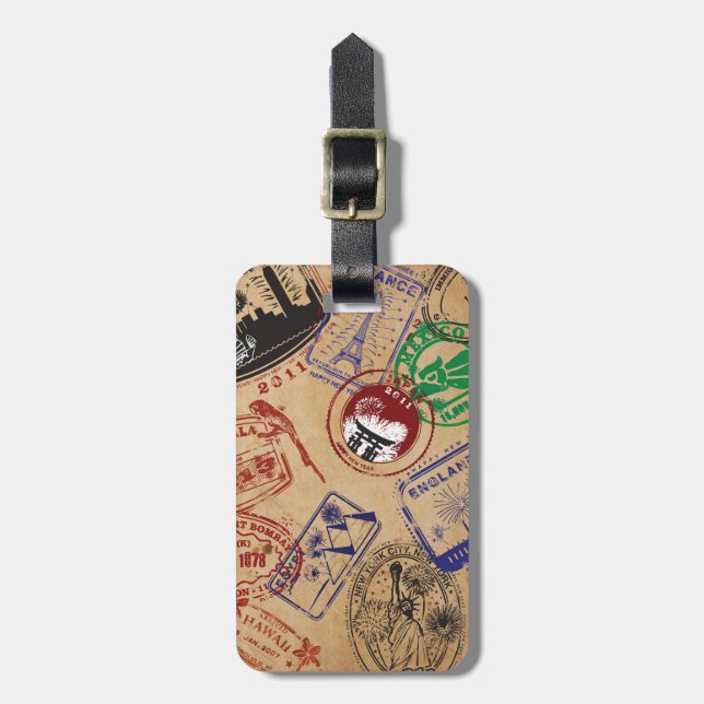 Travel Stamps Bagagebricka (Vertikal Framsida)