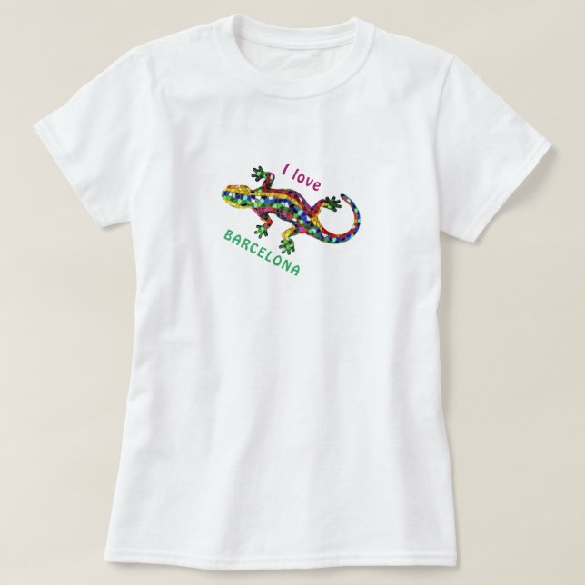 Travel T-Shirt I - Love Barcelona Tourist Gift Tee (Design framsida)