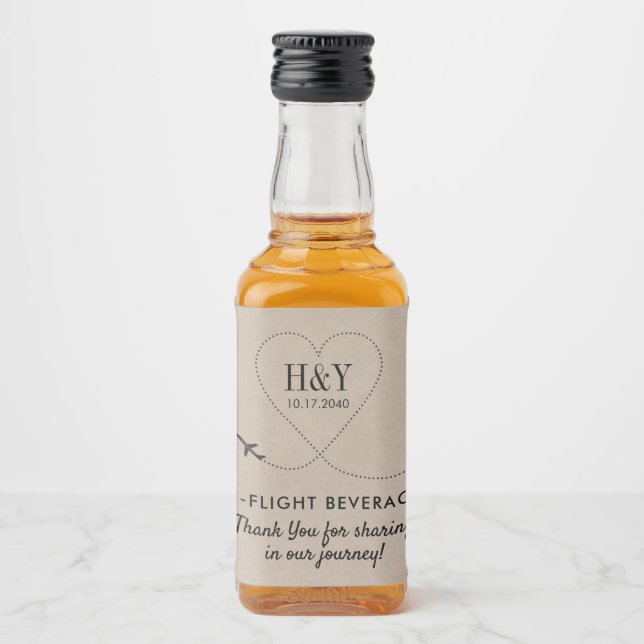 Travel Tema Behandla snack Goody Airplane Heart Spritflaskor Etikett (Framsida)