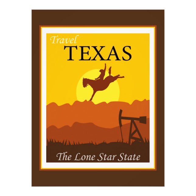 Travel Texas, delstaten Lone Star Fototryck (Framsidan)