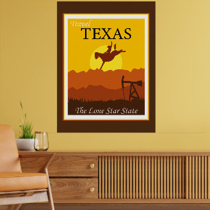 Travel Texas, delstaten Lone Star Poster