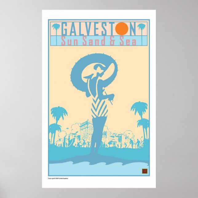 TRAVEL-Texas-Galveston Poster (Framsidan)