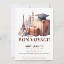 Travel Theme Graduation Party Invitation Inbjudningar