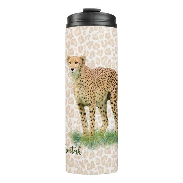 Travel Thermal Tumbler med Cheetah Image (Framsida)