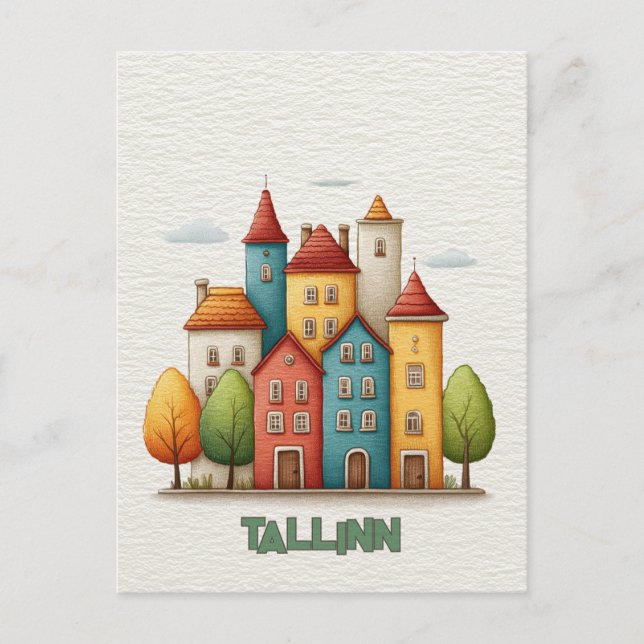 Travel to Tallinn Postcard Vykort (Framsida)