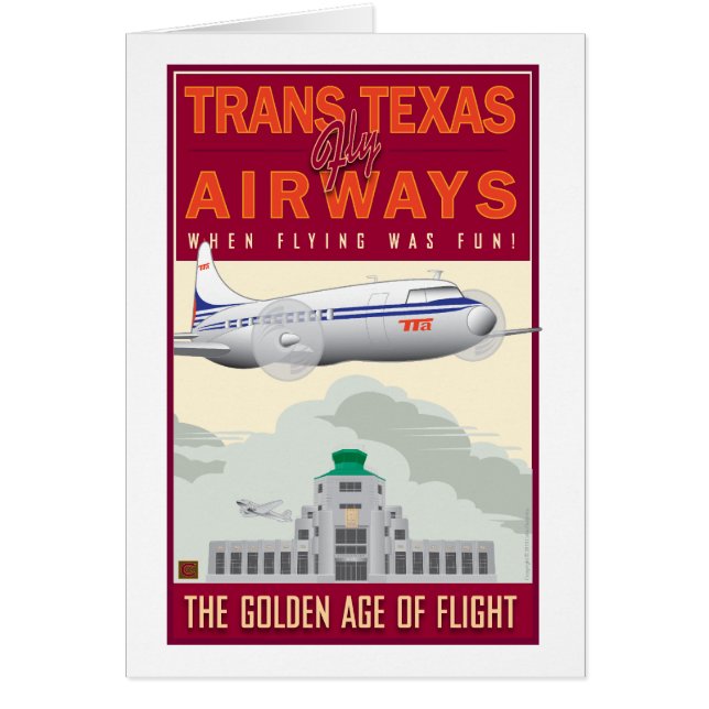 TRAVEL-Trans-Texas Airways Hälsningskort (Framsidan)