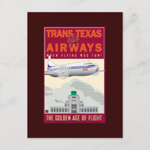 TRAVEL-Trans Texas Airways- Vykort