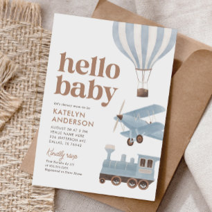 Travel Transport Baby Shower Inbjudningar