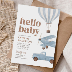 Travel Transport Baby Shower Inbjudningar