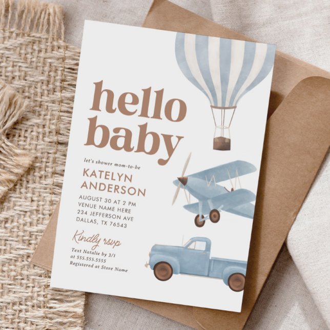 Travel Transport Baby Shower Inbjudningar (Skapare uppladdad)