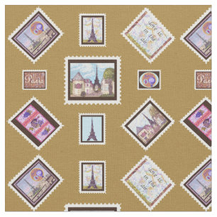 Travel Trunk Paris Eiffel Postage-tyg Tyg