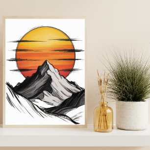 Travel Vacation Äventyr Mountain Cloud Landskap Poster