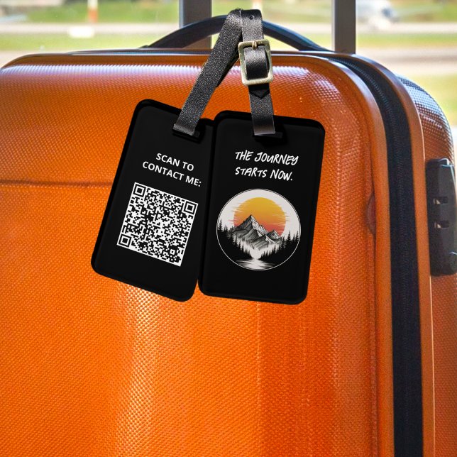 Travel Vacation Äventyr Mountain Forest Sunset Bagagebricka (Skapare uppladdad)