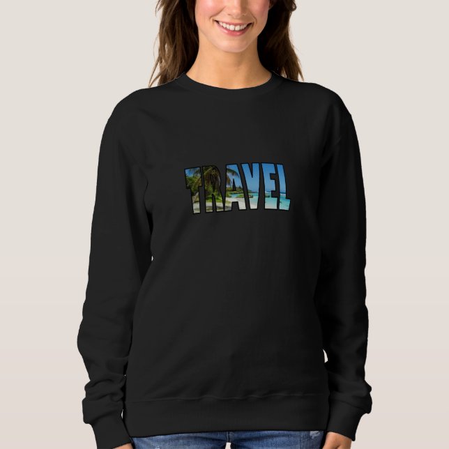 Travel vacation beach and palm trees t shirt (Framsida)
