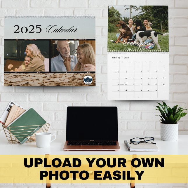 Travel Wall Calendar i Black and Beige FilmStrids Kalender (Travel Wall Calendar in Black and Beige Filmstrip)