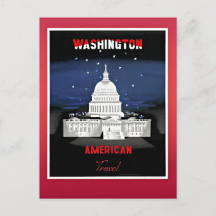 Travel Washington, vintage affisch Vykort