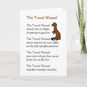 Travel Weasel - en rolig dikt för resor med kol Kort