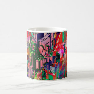 Travel World Abstrakt City Byggnad Skyline Kaffemugg