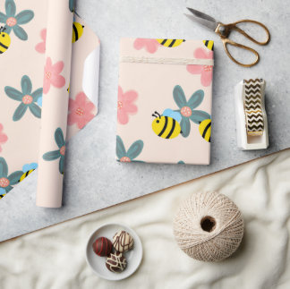 Travelbusy Bin med vårblomma inslagningspapper