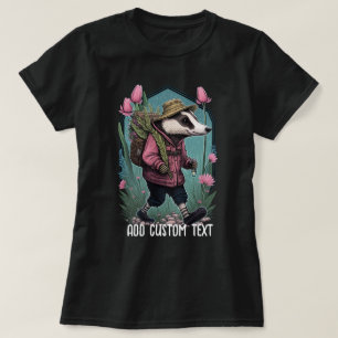 Traveler Badger i vildblomma, Badger Älskare T Shirt