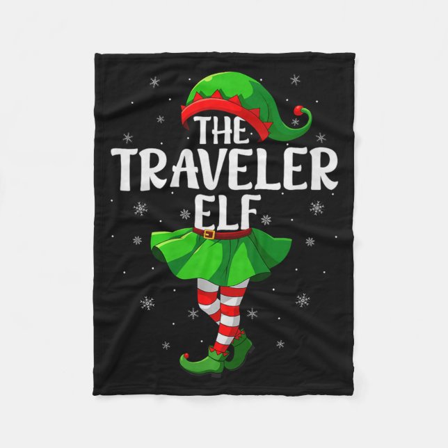 Traveler Elf Christmas Girls Women Elf Squad Xmas  Fleecefilt (Framsidan)