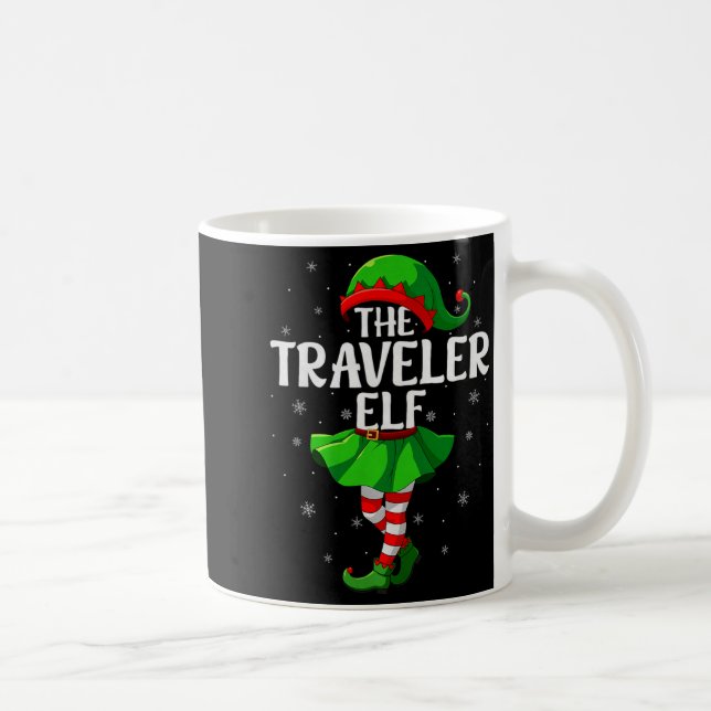 Traveler Elf Christmas Girls Women Elf Squad Xmas  Kaffemugg (Höger)
